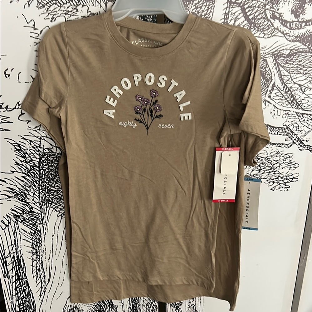 Aeropostale Tan Short Sleeve Tee
